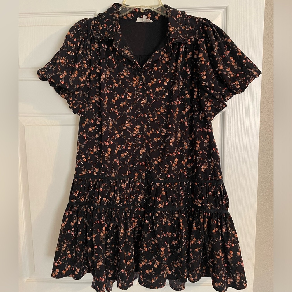 Floral Black Dress